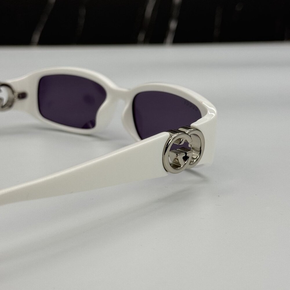 NEW GUCCI GG1661S 003 WOMEN WHITE SUNGLASSES GUCCI - Picture 7 of 11